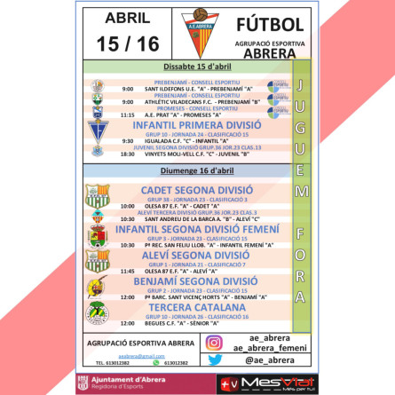 Competicions esportives 15 i 16.04.23 - AE Abrera visitant