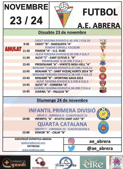 AE ABRERA - Calendari partits a casa cap de setmana 22 i 23 de novembre de 2019.png