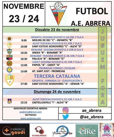 AE ABRERA - Calendari partits fora cap de setmana 22 i 23 de novembre de 2019.png