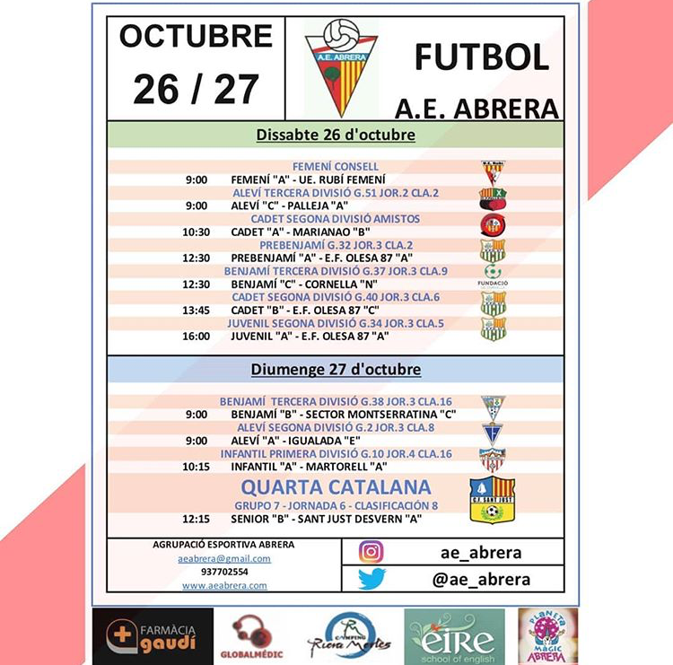 Calendari partits CE Futsal Abrera 26-27 octubre 2019.png