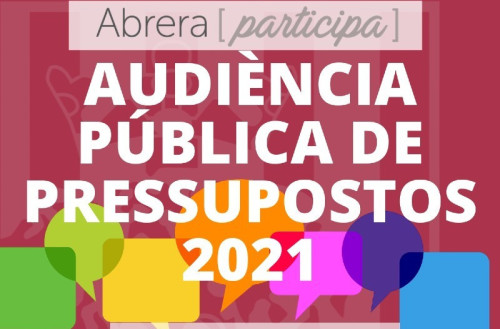 El dimecres 4 de novembre, participa telemàticament a l'Audiència Pública de Pressupostos 2021!