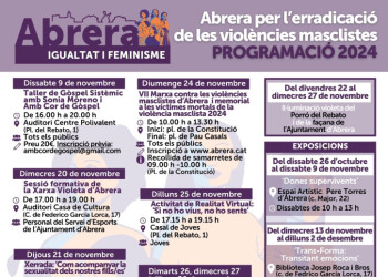 Programació Novembre 2024 per commemorar el 25 de novembre, Dia Internacional per l'erradicació de les violències envers les dones a Abrera