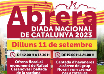A Abrera commemorarem l'11 de setembre, Diada Nacional de Catalunya