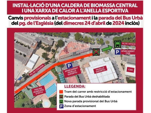 Abrera + Sostenible! Iniciem les obres per a la instal·lació d’una caldera de biomassa central i una xarxa de calor per als equipaments esportius d’Abrera