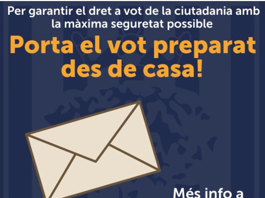 ELECCIONS 14F. Recomanacions per fer el dret a vot amb la màxima seguretat. Porta el vot preparat des de casa!