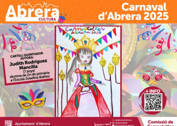 Viu el Carnaval a Abrera! Felicitem la Judit Rodríguez Mancilla, de l'Escola Josefina Ibáñez, guanyadora del Concurs de Cartells de Carnaval d'Abrera 2025!