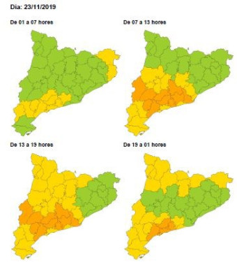 Previsió vent 23-11-2019