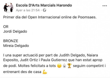 Felicitem als i les nostres esportistes per la seva bona actuació al II Open Internacional online de Taekwondo Poomsaes