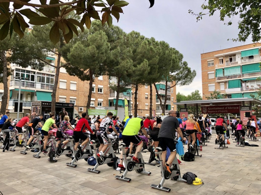 Aquest dissabte 13 de maig al matí, la plaça de Rafael Casanova ha acollit la quarta edició de la Marató d'Spinning d'Abrera, amb totes les places exhaurides!