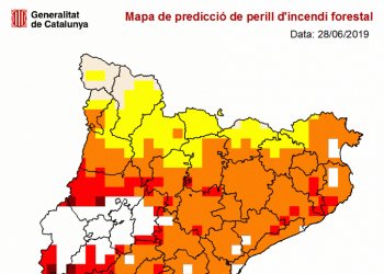 Mapa de predicció de perill de risc d'incendis forestals