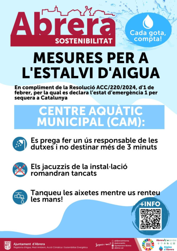 Mesures per a l'estalvi d'aigua al CAM