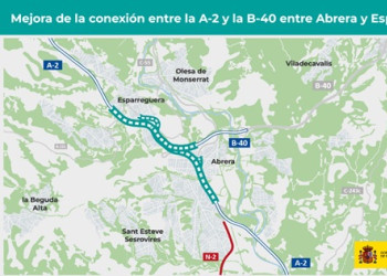 El Ministeri de Transports i Mobilitat Sostenible licita les obres per a millorar la connexió entre l'A-2 i la B-40 a l'altura d'Abrera