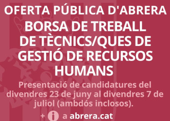 Obert un procés per a la contitució d'una borsa de treball de Tècnics/ques de Gestió de Recursos Humans