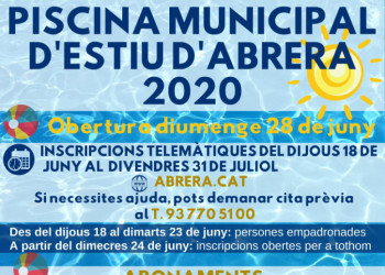 Piscina Municipal d'Estiu d'Abrera. Temporada 2020