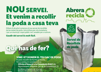 Abrera recicla! NOU servei de poda a Abrera a demanda. Et venim a recollir la poda a casa teva!