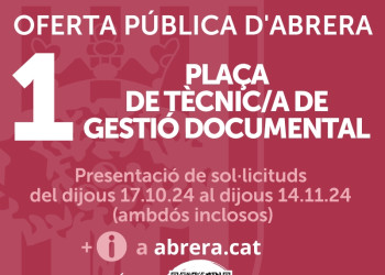 POST OFERTA 1 PLAÇA TÈCNIC-A GESTIÓ DOCUMENTAL OCTUBRE 2024