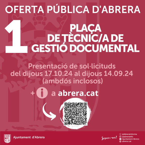 POST OFERTA 1 PLAÇA TÈCNIC-A GESTIÓ DOCUMENTAL OCTUBRE 2024.jpg