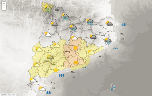 Previsió de fort vent pel dimecres 8 de desembre de 2021