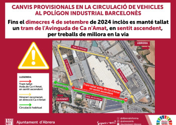 Tall circulació Avinguda Ca n'Amat agost 2024