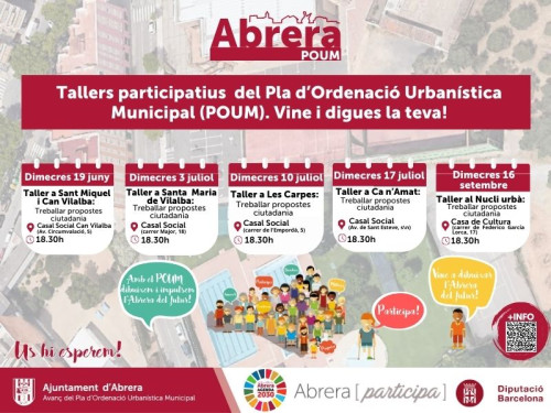 El Casal Social de Can Vilalba acollirà, aquest dimecres 19 de juny, el taller del procés participatiu de l'Avanç del POUM pels barris de Can Vilalba i Sant Miquel. Vine i digues la teva!