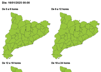 Previsió de ventades per dijous 16 de gener de 2025