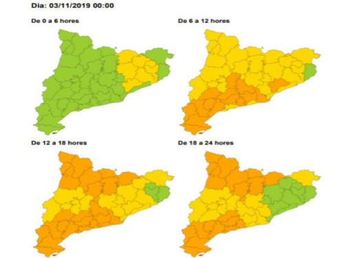 Previsió vent pel 3 de novembre de 2019