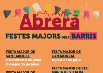 Des de l'Ajuntament d'Abrera col·laborem en l'organització de les Festes Majors dels barris d'Abrera