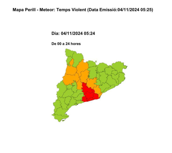 Previsió temps violent 04.11.24